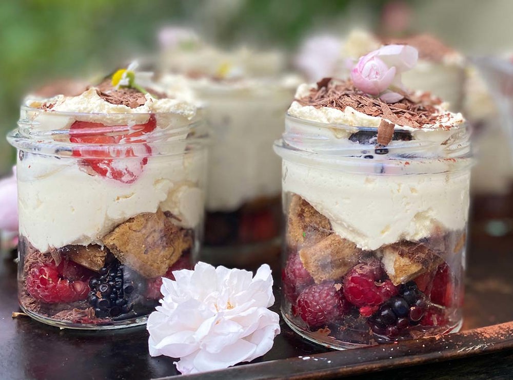 Summer berry tiramisu