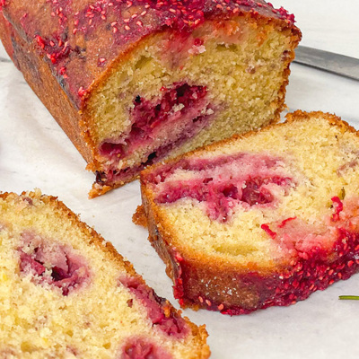 British raspberry drizzle cake