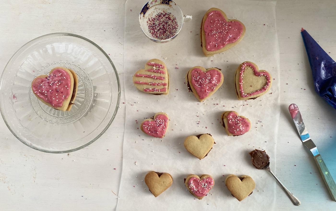 Pretty heart biscuits