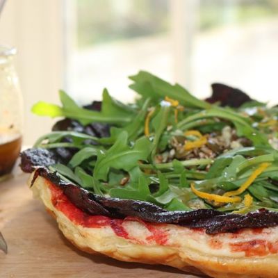 Beetroot and Stilton upside down tart