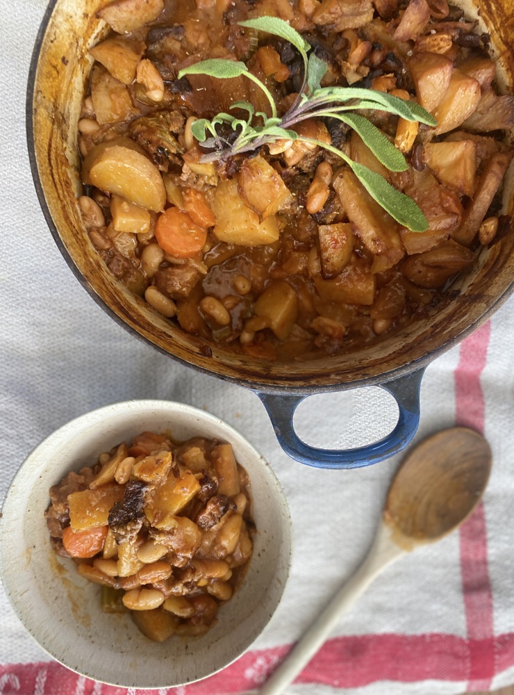 Rainy day beef, vegetable and bean stew