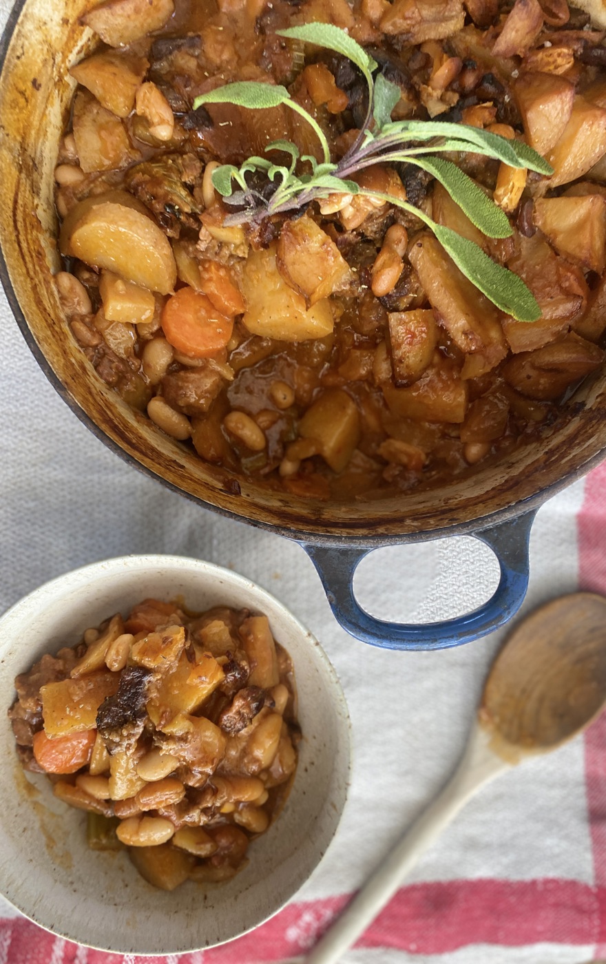 Rainy day beef, vegetable and bean stew